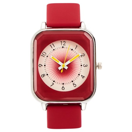 Women's watch, D-2 cm, silicone strap L-25 cm, red