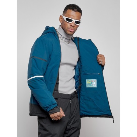 Ski costume male winter, size 56, blue color-12