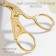 Scissors for needlework "her tsapels", mowed blade, 3.5 ", 9 cm, gold color
