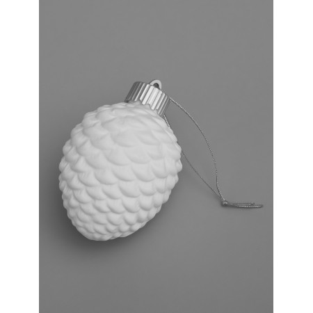 Christmas ball "bump" 6.5x6.5x8 cm, 1 LED, LR44X3 (in the set), T/white-2