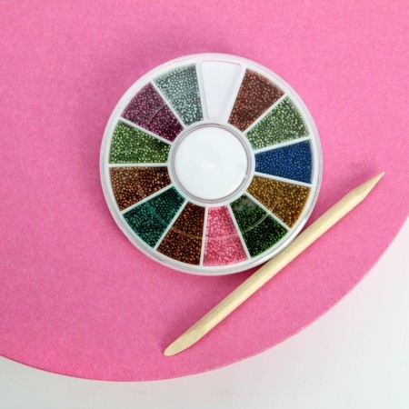 Set of broth for nail decor (12 colors) and orange wand "only for you"-1