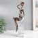 Souvenir Polystone "African with a jug, on the stand" Silver Pattern - circles 10.5x8x33.5 cm