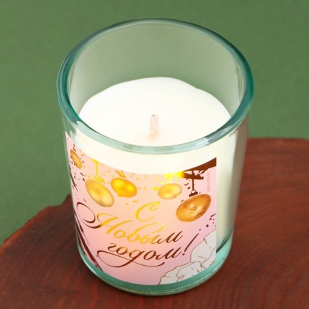 New Year's candles in a glass "Magic Dragon", a set of 4 pcs., Lavender-3
