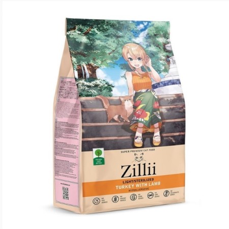 Dry food ZILLII CAT STERILIZED Light for cats, turkey and lamb, 10 kg