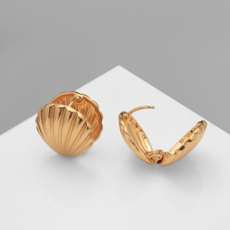 Earrings Metal "Chord" shell mini, color gold-1