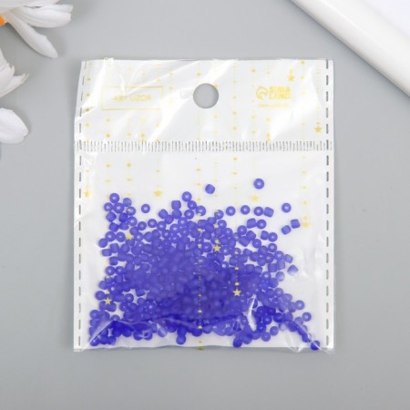 Glass beads 8/0 "matte translucent. Sapphire" 10 g-4