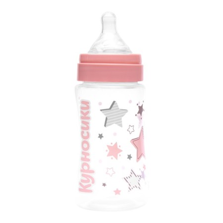A bottle for feeding with a wide throat and silicone nipple milk, 250 ml-1