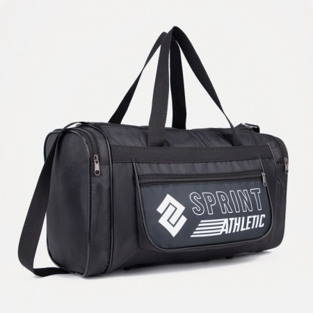 Sports bag with lightning, 3 outer pockets, black color