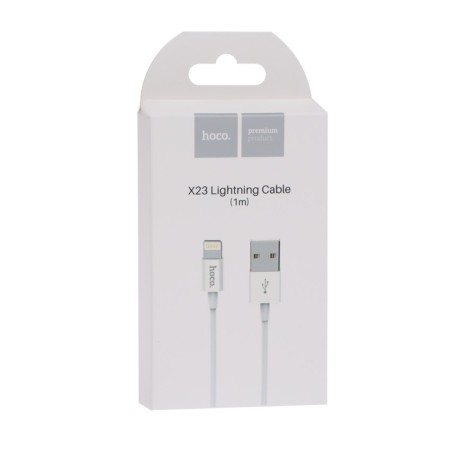Hoco X23, Lightning cable - usb, 2 a, 1 m, tpe braid, white-7