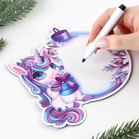 Magnetic board for entries with the Flomaster "Christmas Ball", 14.5 x 14.5 cm-4