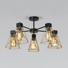 Ceiling Lamp EUROSVET TRAPPOLA 70107/5, E27, 5x60W, 560x560x330 mm, black color black