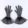 Carnival accessory- transparent gloves with a long skirt, black color