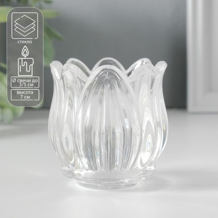 Glass of glass per 1 candle "Sninker" transparent 7x7x7 cm
