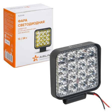 Farah LED square, 16LED directed light, 16W, 83x83x22mm, 12/24V Plus