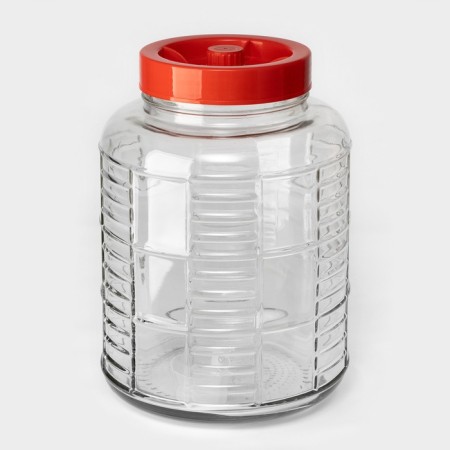Glass jar with a hole for a water plant, 12 liters