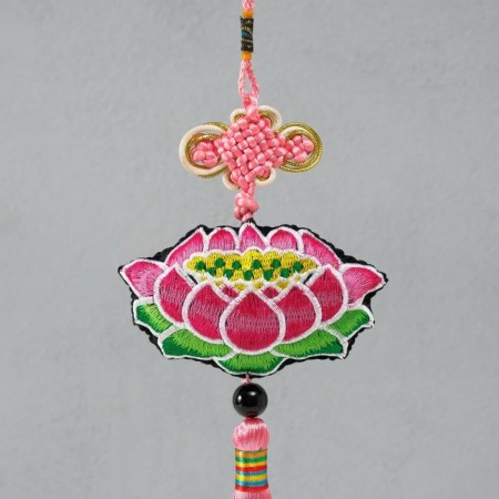 Suspension Textile "Lotus" Pink 2x10x29 cm-2