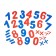 Set of didactic "numbers", with a gaming field, 39 details