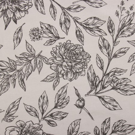 Black Flowers tablecloth 149x110cm, 100% HL, sarzha 190 g/m2-5
