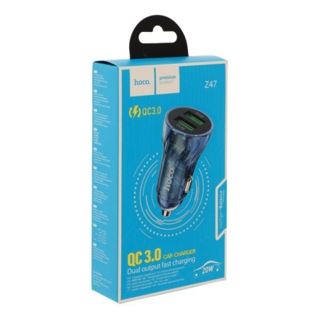 Hoco Z47, 2USB, 3 A, blue car charger-3