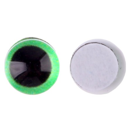 Elose -based eyes, set of 10 pcs., Size 1 pc. - 6 mm, green color