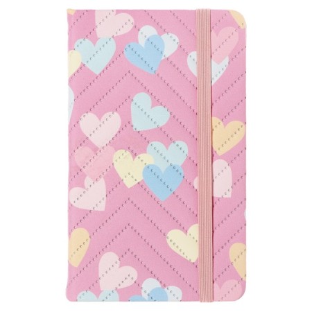 Notepad 80 sheets in a cage (8.8 x 14 cm) Mazari "Pastel Heart", on an elastic band, 70g/m2, 4 Mix colors-5