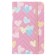 Notepad 80 sheets in a cage (8.8 x 14 cm) Mazari "Pastel Heart", on an elastic band, 70g/m2, 4 Mix colors