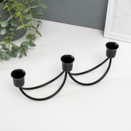 Summary Metal for 3 candles "swing" black 8.5x26.5x5.5 cm-1