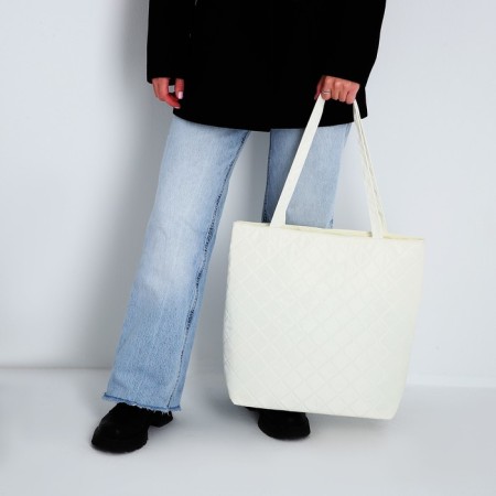 Women Bologna Shoper, 40x35x7cm, white-6