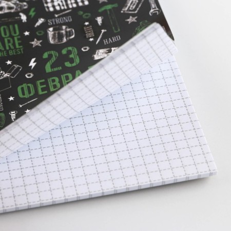 Notepad "Pattern" on the crest, A6 40 sheets in the cage, soft cover, paper density 65 r-2