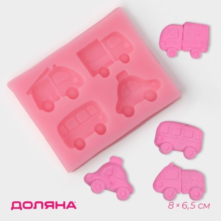 Mold Dolyana "Transport", silicone, 8 × 6.5 × 1.1 cm, pink color