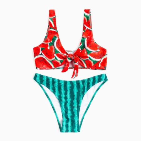 Swimsuit female separate minku color red/green, size 46-7