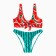 Swimsuit female separate minku color red/green, size 46