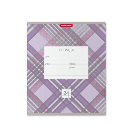 Notebook 24 sheets in the Erichkrause Optima Check, cover coated cardboard, offset block, whiteness 100% whiteness, mix-6