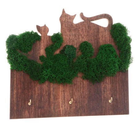 The keywood is wall -mounted with moss "cat".-3