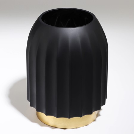 Vase for flowers "Delion" from black glass 22 x 16 x 16 cm-1