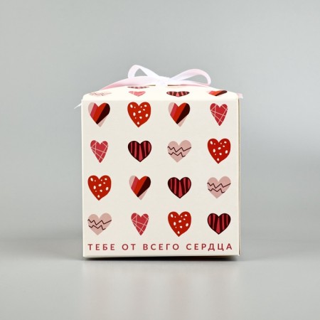 Gift folding box, packaging, “I love you”, 12 x 12 x 12 cm-2