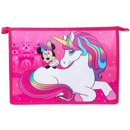 Plastic A4 folder, on lightning, Minnie Mouse and Unicorn-2