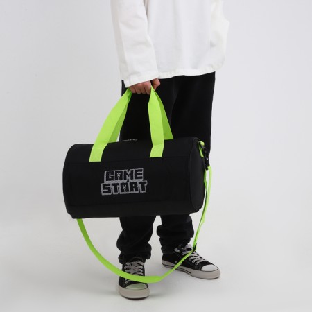 Sports bag Game Start, 40x24x21, lightning department, long belt, black color