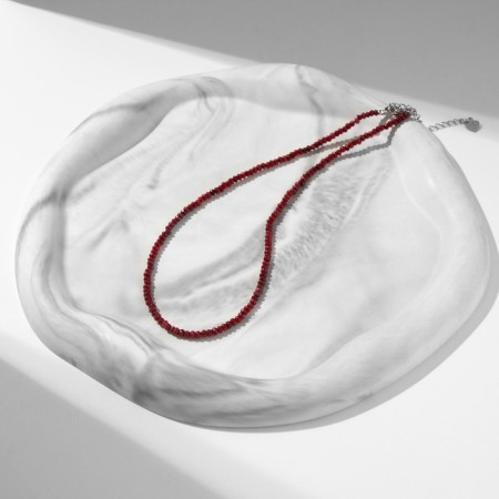 Beads Shar No. 2 “Agat Bordovy”, 34 cm with an extension cm 5 cm-6