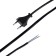 A network cord with a fork, 2.5 m, SHVVP 2 x 0.5 mm2, black
