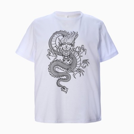 Women's T -shirt "Dragon", white color/Black print, size 46-6