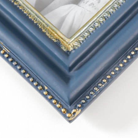 Photo frame Polystone 10x15 cm "Balt and roses" blue with gold 23x15 cm-2