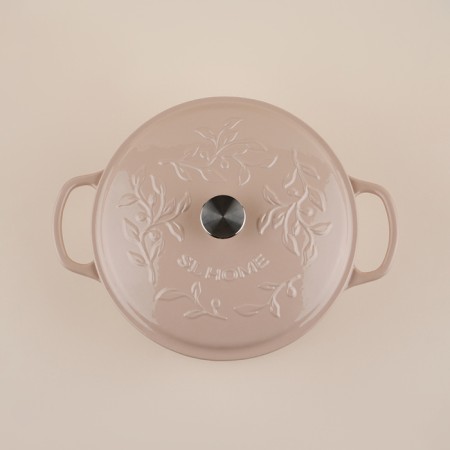 Cast iron pan with enameled coating SL Home, D = 28 cm, h = 12.5 cm, pink color-5