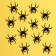 Silver spiders, set 12 pieces
