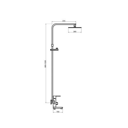 The shower system "RMS" SUS125BL-009DK, tropical shower, stainless steel, black-1