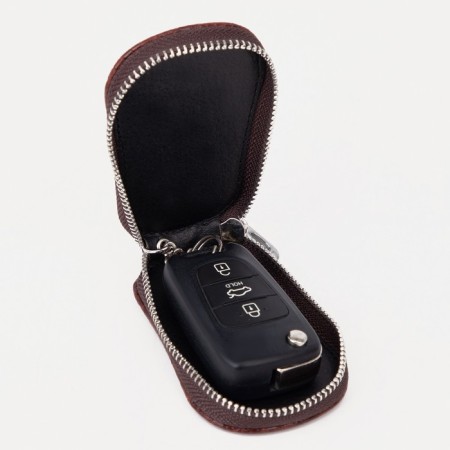 Key of zipper, 5 cm, 1 carbine, brown color-4