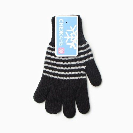 Female gloves, black color, size 18-3