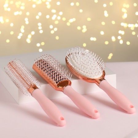 Set "Cosmos", massage combs, brawing, pink/pink gold color-1