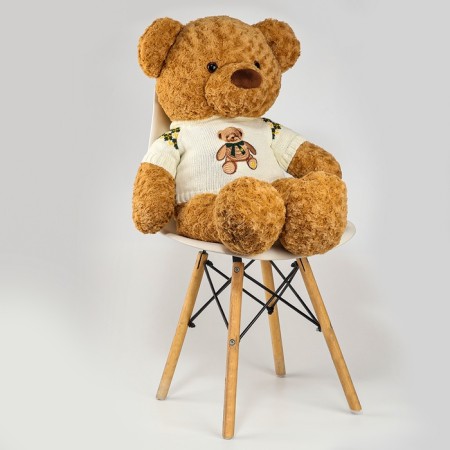 Soft toy "Bear", in a jacket, 80 cm, brown color-3