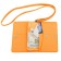 Bag for documents, genuine leather, orange 14x10x2 cm